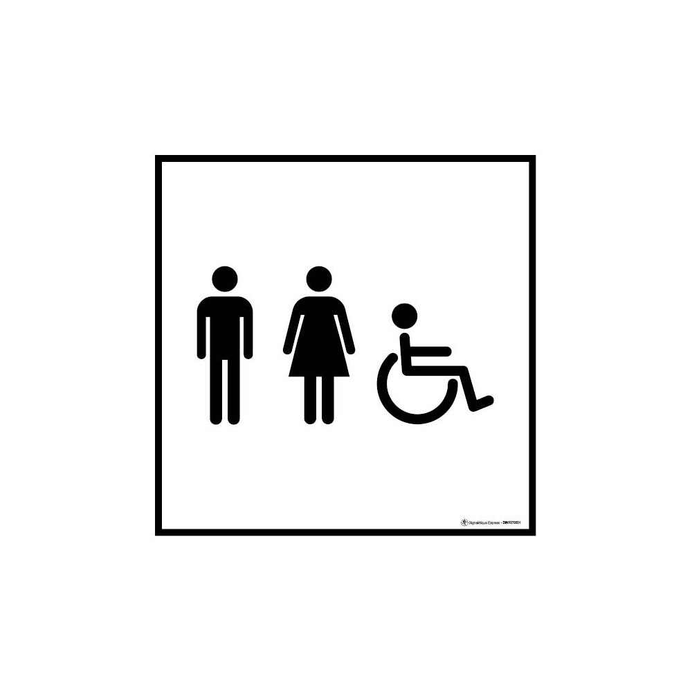 Plaque de Porte Toilettes. Pictogramme WC. Signalisation Toilettes