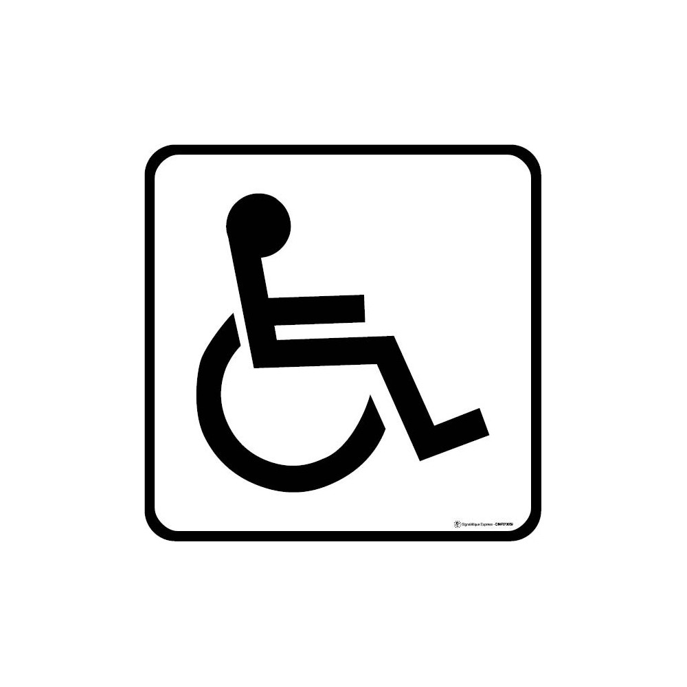 Panneau Zone accessible aux handicapés en fauteuil roulant PMR