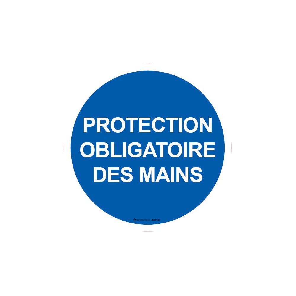 Panneau Protection obligatoire des mains Panneau Protection obligatoire des mains