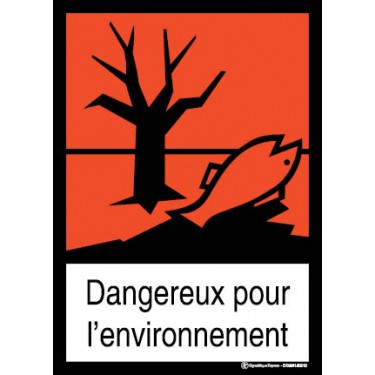 Panneau Dangereux pour l'environnement visuel et texte