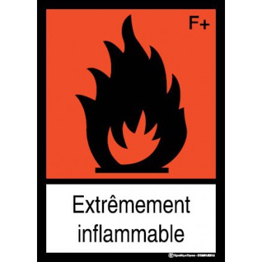 Panneau Extrêmement inflammable visuel et texte