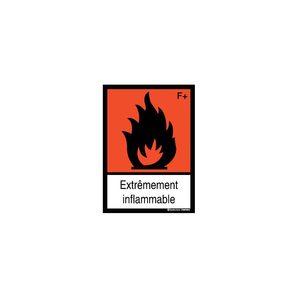 Panneau Extrêmement inflammable visuel et texte