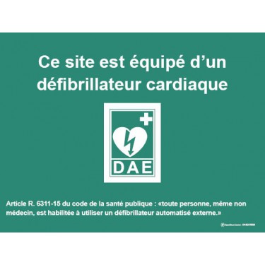 Panneau Site équipé défibrillateur automatique externe