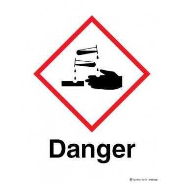 Panneau Danger matières corrosives SGH05