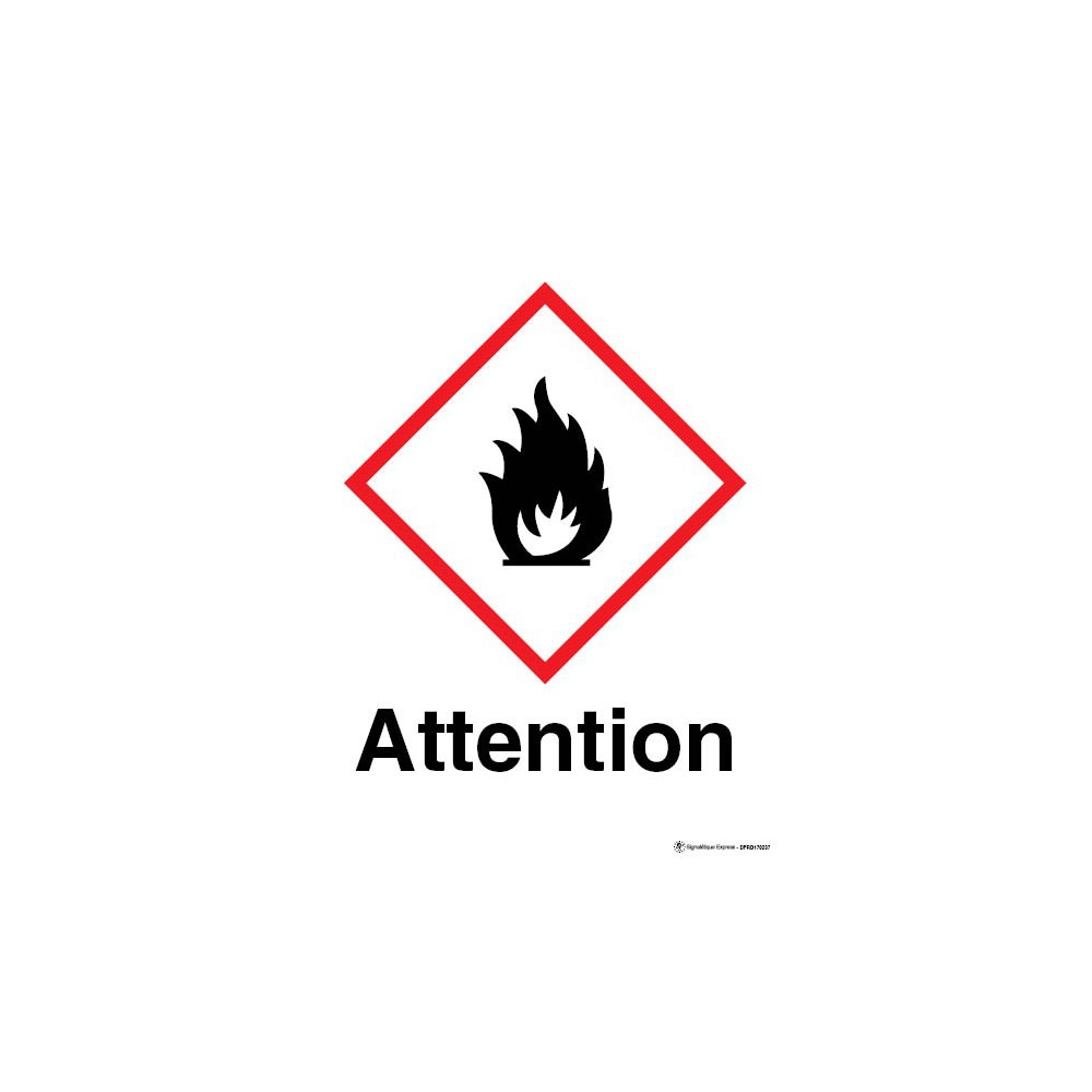 Panneau Attention matières inflammables SGH02 Panneau Attention matières inflammables SGH02