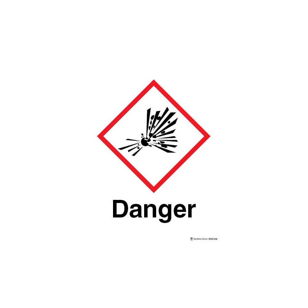 Panneau Danger matières explosives instables SGH01