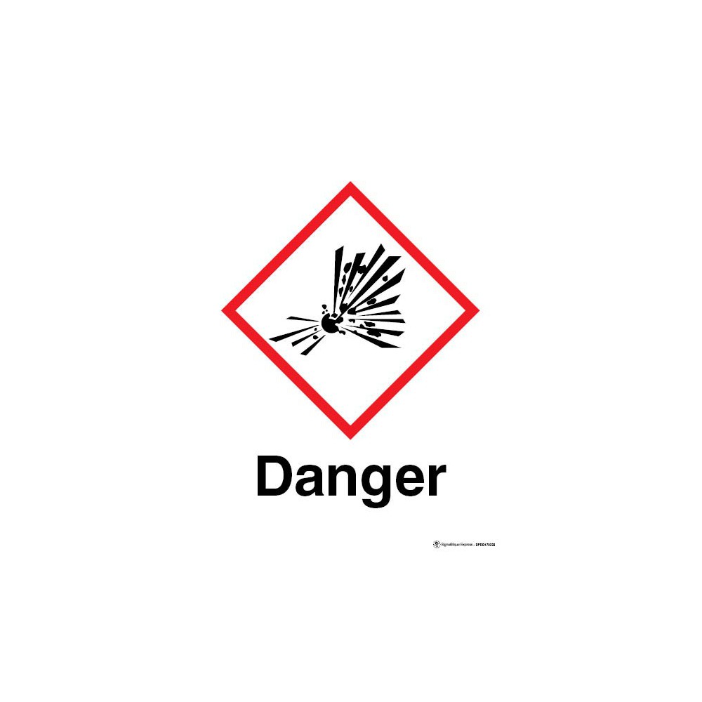 Panneau Danger matières explosives instables SGH01 Panneau Danger matières explosives instables SGH01
