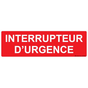 Panneau Interrupteur d'urgence