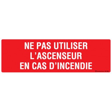 Panneau Ne pas utiliser l'ascenseur en cas d'incendie