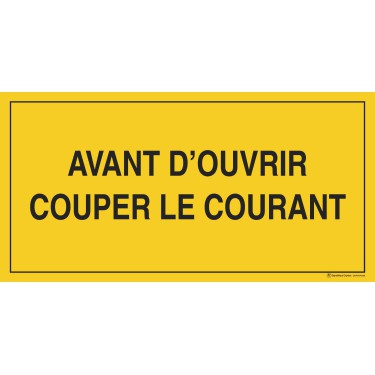 Panneau Avant d'ouvrir couper le courant