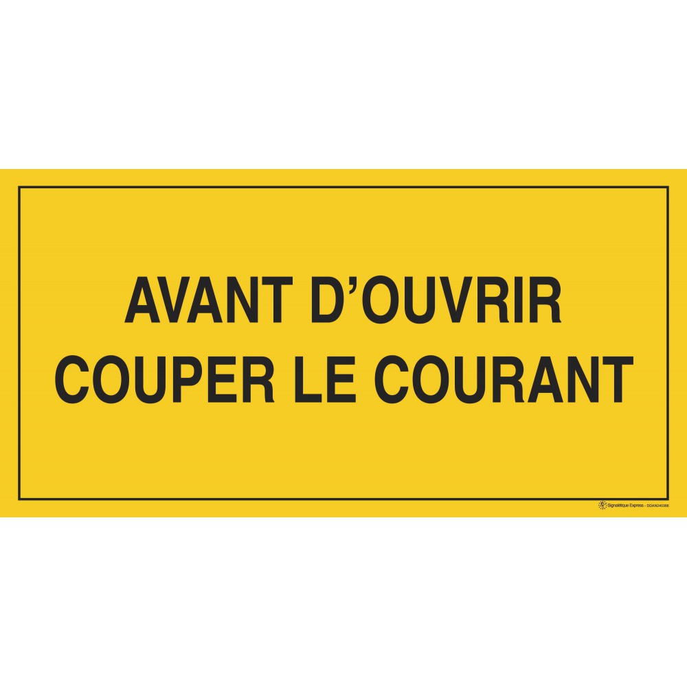 Panneau Avant d'ouvrir couper le courant