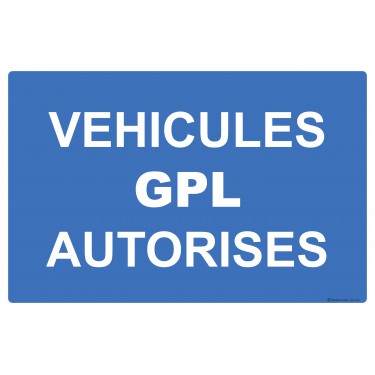 Panneau Véhicules GPL autorisés