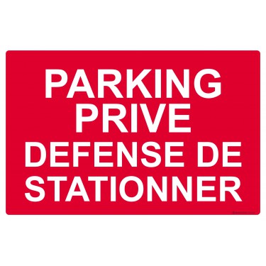 Panneau Parking Privé, Interdiction de Stationner Diamètre 170 mm Matière  PVC