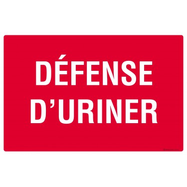 Panneau Défense d'uriner