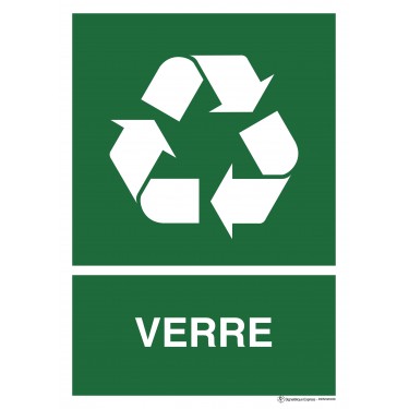 Panneau recyclage des déchets en verre