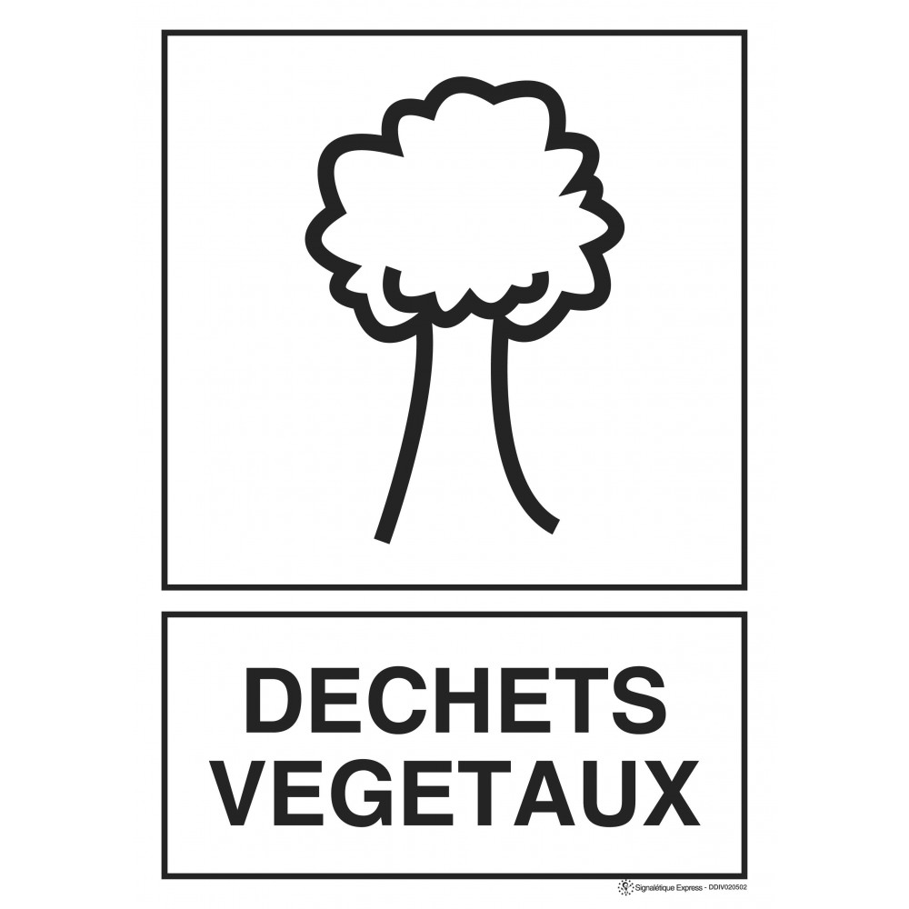 panneau tri selectif dechets végétaux