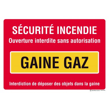 Panneau Sécurité incendie gaine gaz