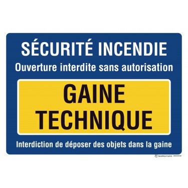 Panneau Sécurité incendie gaine technique