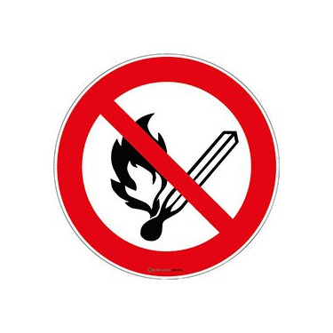 Panneau Flammes nues interdites ISO 7010 P003