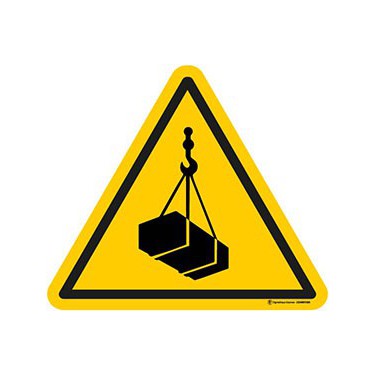 Panneau Danger charges suspendues ISO 7010 W015