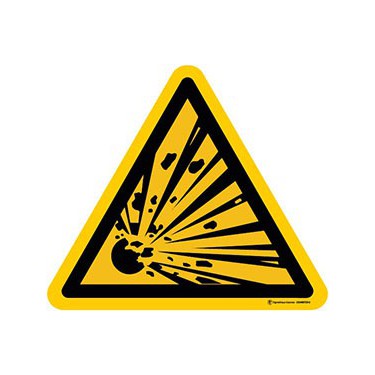 Autocollants Danger matières explosives ISO 7010 W002