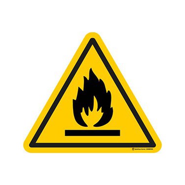 Autocollants Danger matières inflammables ISO 7010 W021