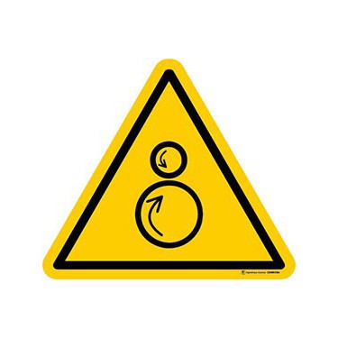 Panneau Danger rouleaux contrarotatifs ISO 7010 W025