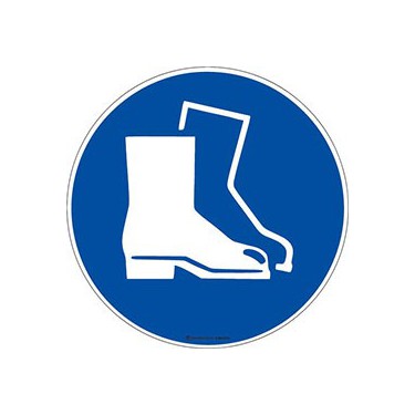 Panneau Obligation port de chaussures de sécurité ISO 7010 M008
