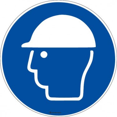 Panneau Casque de protection obligatoire ISO 7010 M014