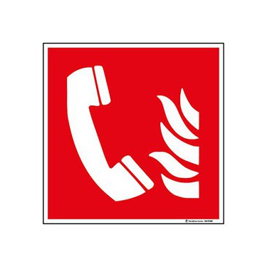 Panneau Téléphone à utiliser en cas d'incendie ISO 7010 F006