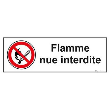 Panneau Flamme nue interdite ISO 7010 P003