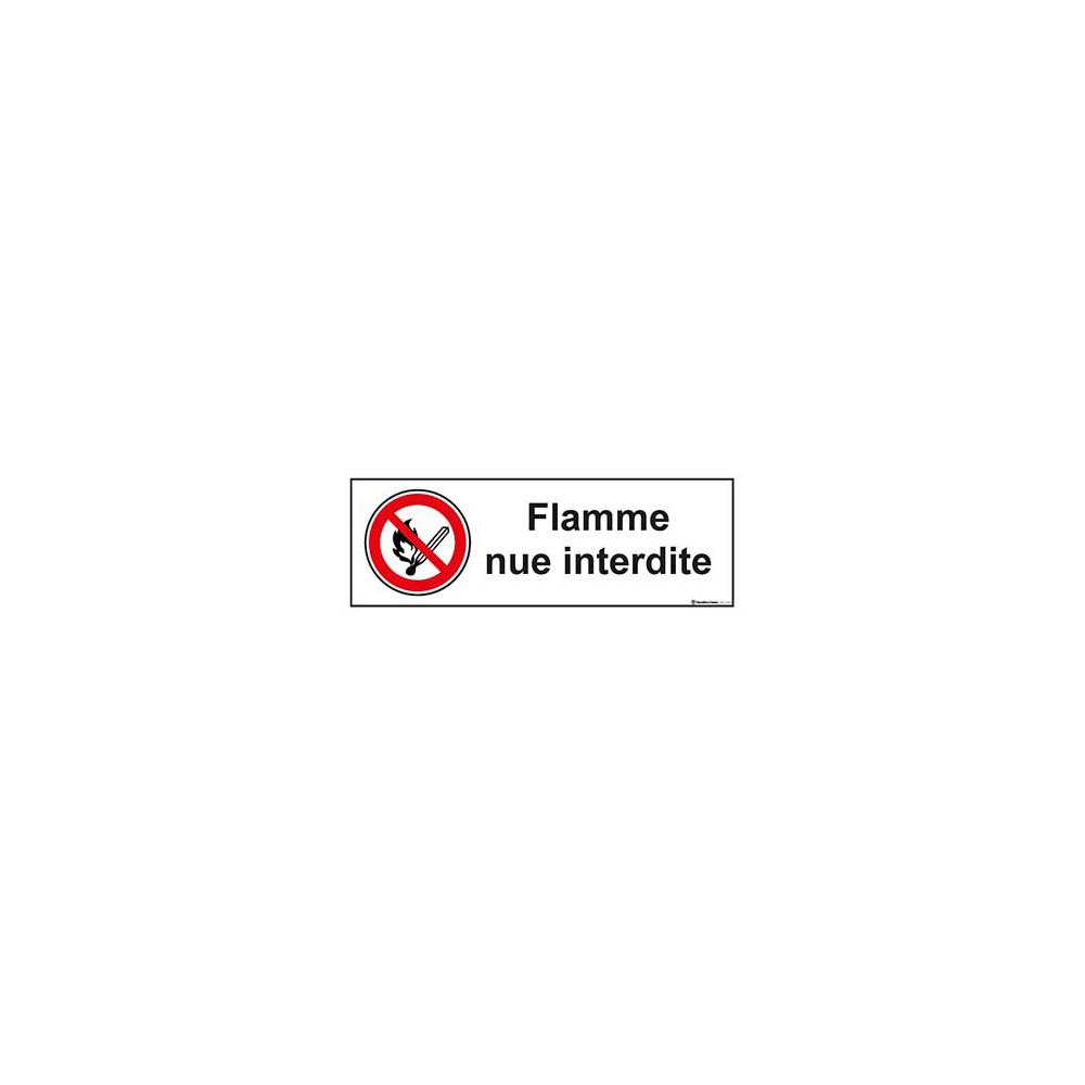 Panneau Flamme nue interdite ISO 7010 P003