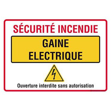 Panneau Sécurité incendie gaine électrique