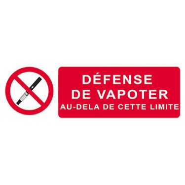 Panneau Défense de vapoter au-delà de cette limite