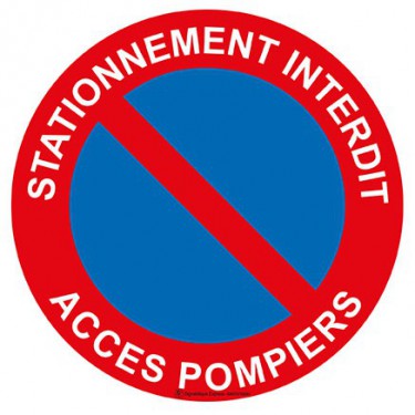 Panneau Stationnement interdit accès pompiers