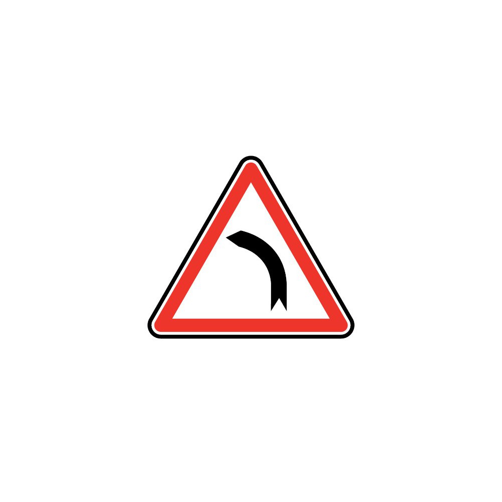 Panneau routier - type A Danger - A1b virage à gauche - Signalétique Express Panneau routier - type A Danger - A1b virage à gauche - Signalétique Express
