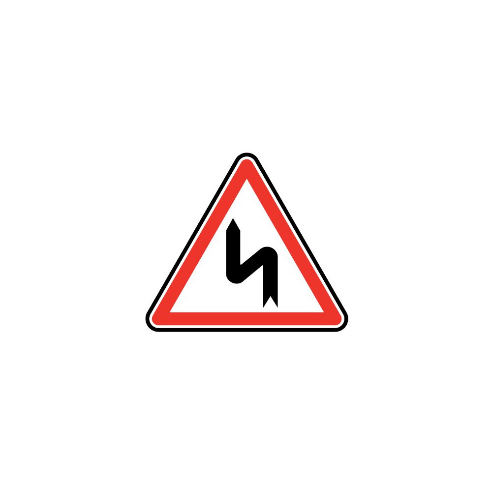Panneau routier - type A Danger - A1d succession de virage, premier gauche - Signalétique Express Panneau routier - type A Danger - A1d succession de virage, premier gauche - Signalétique Express