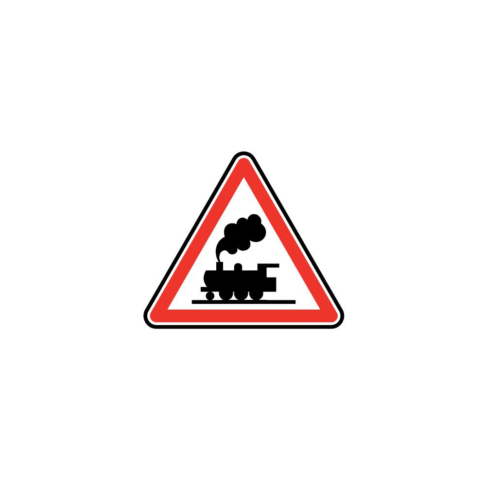 Panneau routier - type A Danger - A8 passage à niveau sans barrières ni demi-barrières - Signalétique Express Panneau routier - type A Danger - A8 passage à niveau sans barrières ni demi-barrières - Signalétique Express