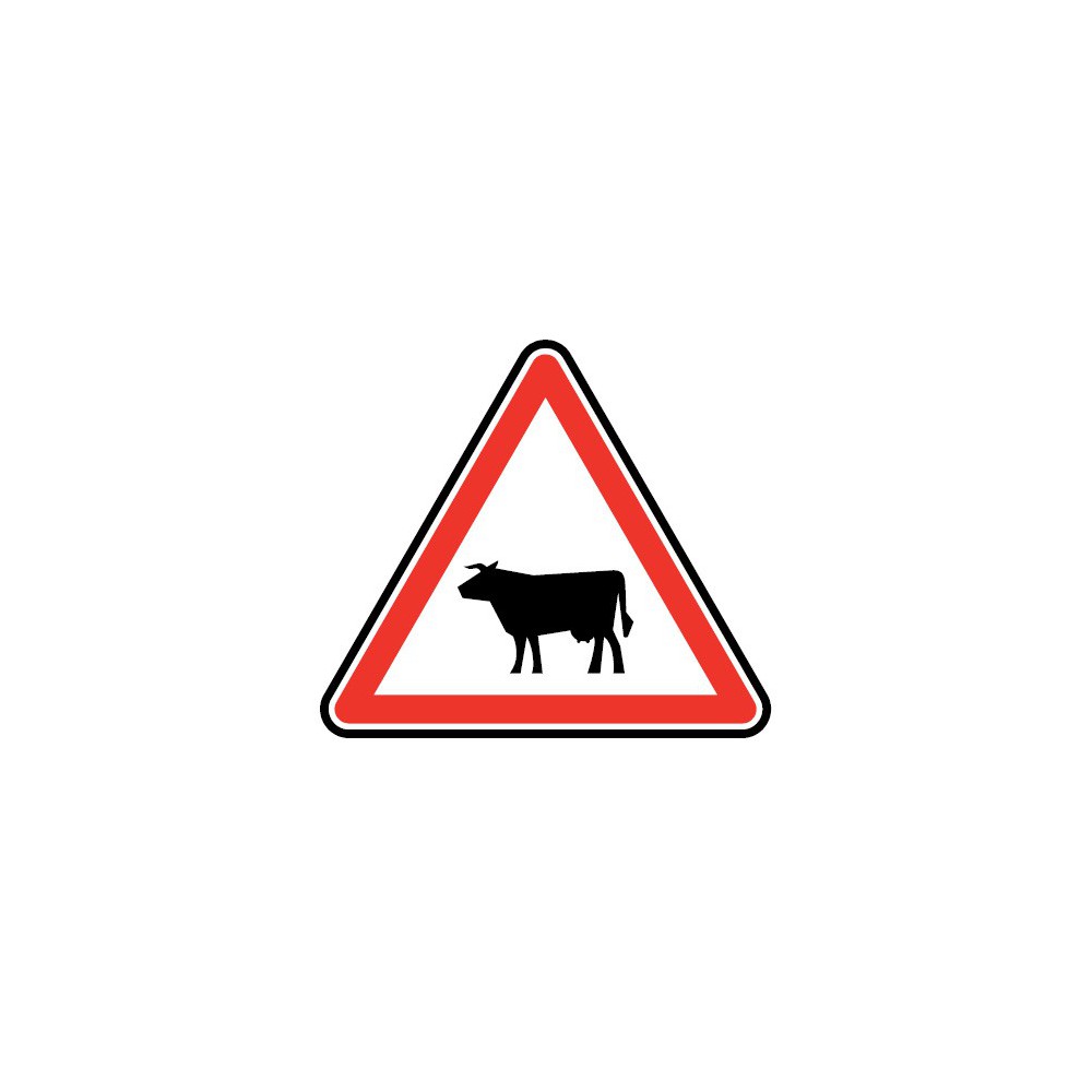 Panneau Passage d'animaux domestiques - vache - A15a1
