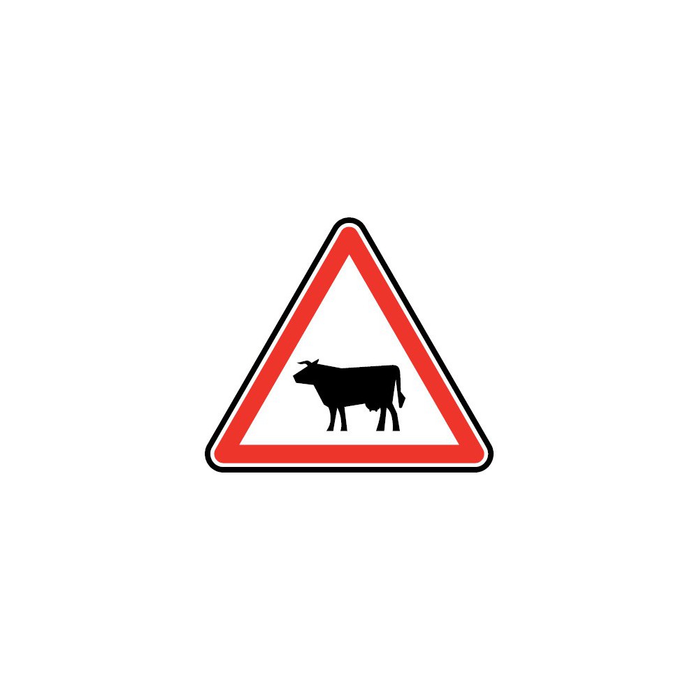 Panneau routier - type A Danger - A15a1 passage d'animaux domestiques - Signalétique Express Panneau routier - type A Danger - A15a1 passage d'animaux domestiques - Signalétique Express