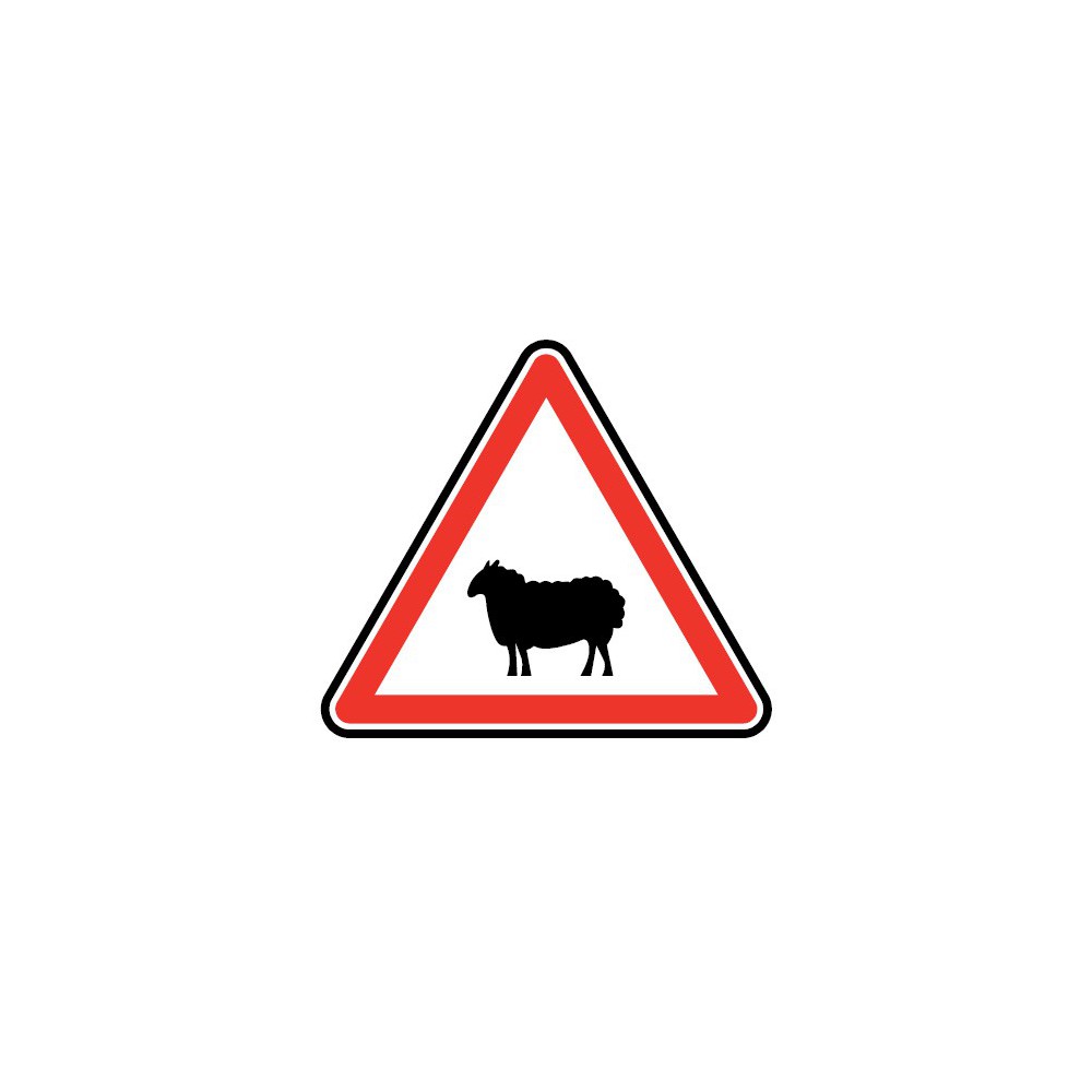 Panneau Passage d'animaux domestiques - mouton - A15a2