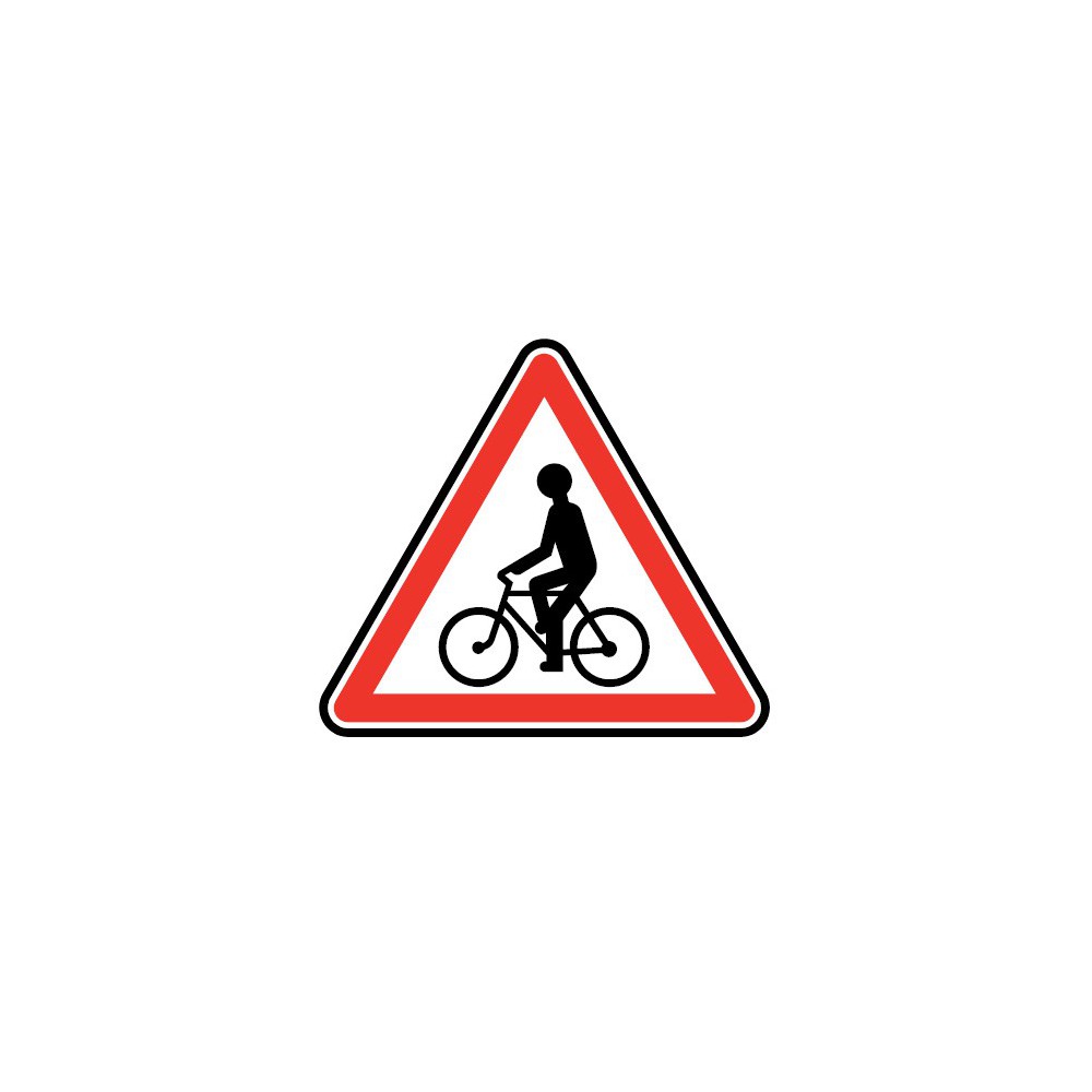 Panneau A21 débouché de cycliste venant de droite ou de gauche Panneau A21 débouché de cycliste venant de droite ou de gauche