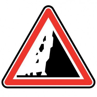 Panneau Risque de chute de pierres - A19