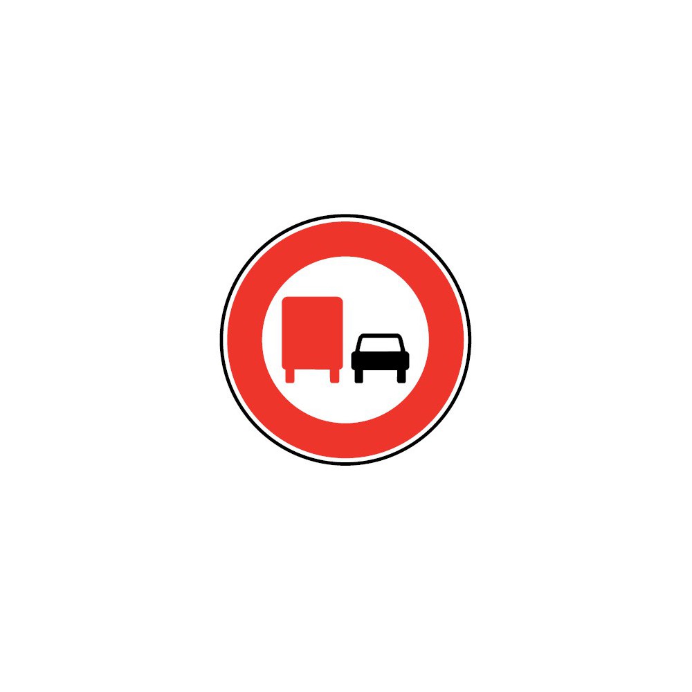 Panneau Interdiction de dépasser pour véhicules de plus de 3