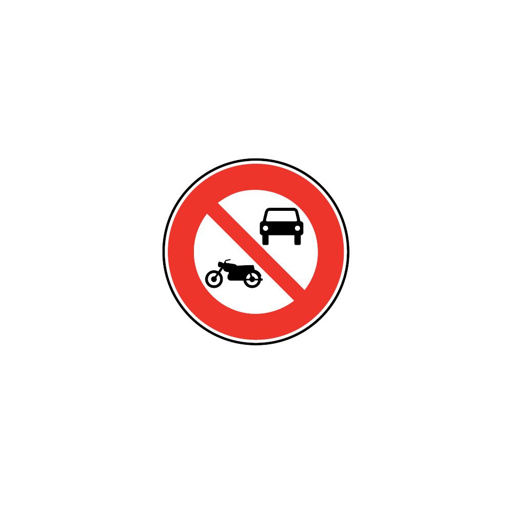 Panneau Accès interdit aux véhicules sauf cyclomoteurs - B7a