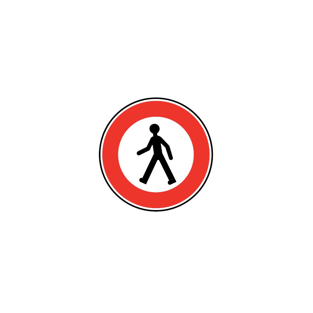 Panneau Accès interdit aux piétons - B9a Panneau Accès interdit aux piétons - B9a