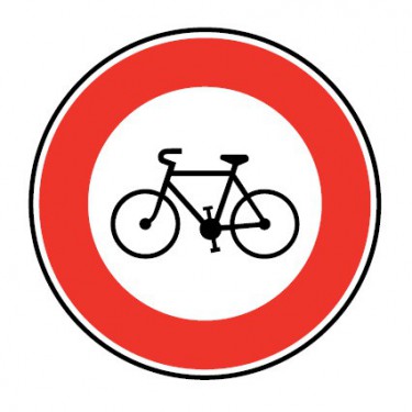 Panneau Accès interdit aux cycles - B9b