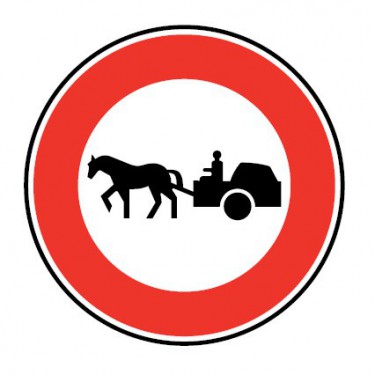 Panneau Accès interdit aux véhicules a traction animale - B9c