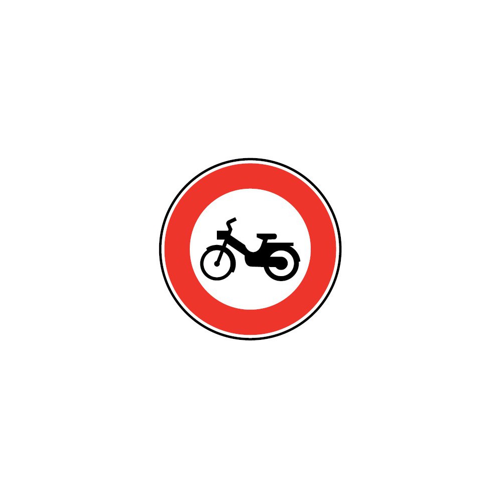 Panneau Accès interdit aux cyclomoteurs - B9g Panneau Accès interdit aux cyclomoteurs - B9g