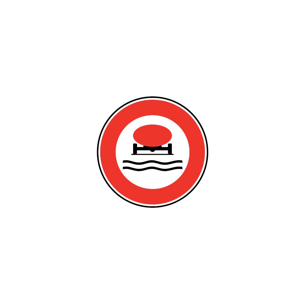 Panneau Accès interdit aux véhicules transportant des marchandises polluant les eaux - B18b